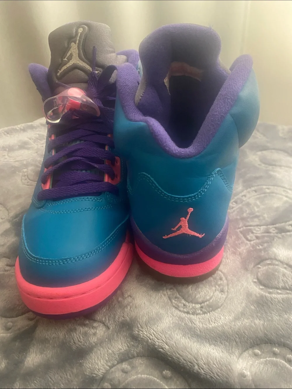 Jordan Kids High-Top Sneakers in Blue/Purple/Pink